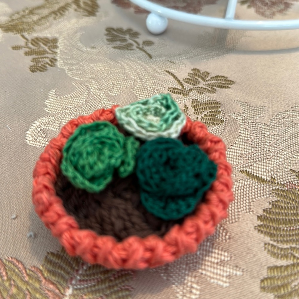 Mini succulent garden, hand crocheted